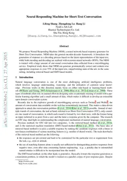 Neural Responding Machine for Short-Text Conversation