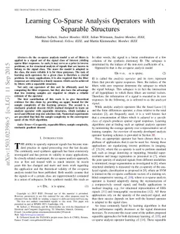 Learning Co-Sparse Analysis Operators with Separable Structures