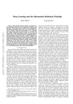 Deep Learning and the Information Bottleneck Principle
