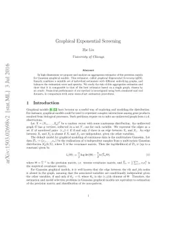 Graphical Exponential Screening