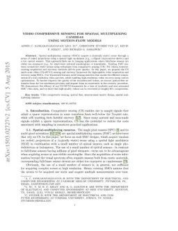 Video Compressive Sensing for Spatial Multiplexing Cameras using
  Motion-Flow Models