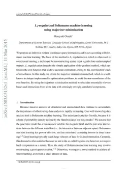 L_1-regularized Boltzmann machine learning using majorizer minimization