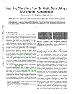 Learning Classifiers from Synthetic Data Using a Multichannel
  Autoencoder