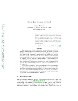 Towards a Science of Trust