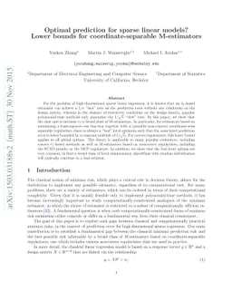 Optimal prediction for sparse linear models? Lower bounds for
  coordinate-separable M-estimators