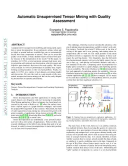 Automatic Unsupervised Tensor Mining with Quality Assessment