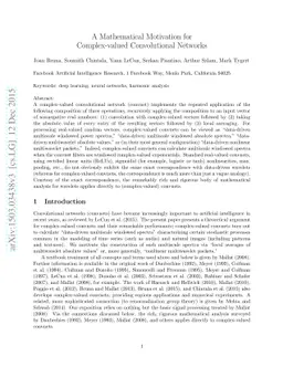 A mathematical motivation for complex-valued convolutional networks