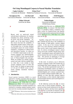 On Using Monolingual Corpora in Neural Machine Translation