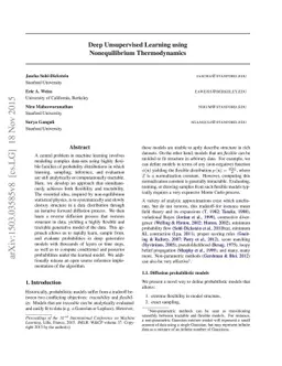 Deep Unsupervised Learning using Nonequilibrium Thermodynamics