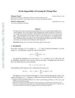 On the Impossibility of Learning the Missing Mass