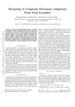 Designing A Composite Dictionary Adaptively From Joint Examples