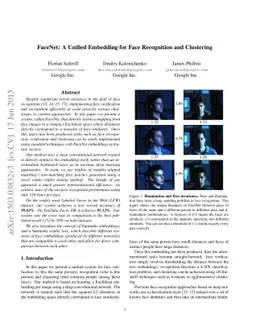 FaceNet: A Unified Embedding for Face Recognition and Clustering
