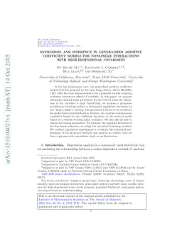 Estimation and inference in generalized additive coefficient models for
  nonlinear interactions with high-dimensional covariates
