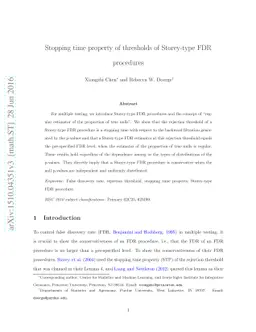 Stopping time property of thresholds of Storey-type FDR procedures