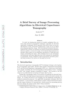 A Brief Survey of Image Processing Algorithms in Electrical Capacitance
  Tomography