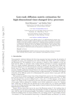 Low-rank diffusion matrix estimation for high-dimensional time-changed
  Lévy processes