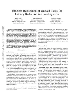 Efficient Replication of Queued Tasks for Latency Reduction in Cloud
  Systems