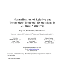 Normalization of Relative and Incomplete Temporal Expressions in
  Clinical Narratives