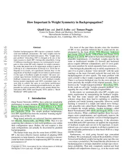 How Important is Weight Symmetry in Backpropagation?