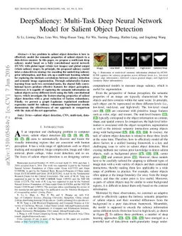 DeepSaliency: Multi-Task Deep Neural Network Model for Salient Object
  Detection