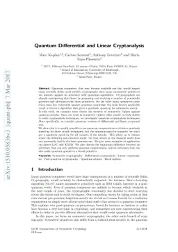 Quantum Differential and Linear Cryptanalysis
