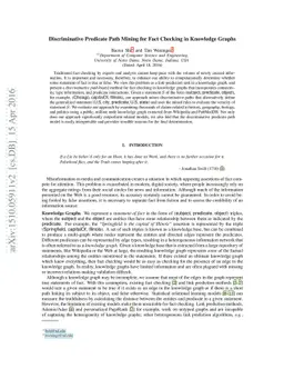 Discriminative Predicate Path Mining for Fact Checking in Knowledge
  Graphs