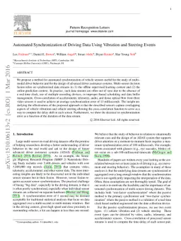 Automated Synchronization of Driving Data Using Vibration and Steering
  Events