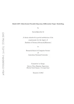 Multi-GPU Distributed Parallel Bayesian Differential Topic Modelling