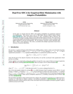 Dual Free Adaptive Mini-batch SDCA for Empirical Risk Minimization