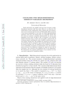 CoCoLasso for High-dimensional Error-in-variables Regression
