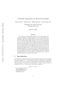 A Parallel algorithm for $\mathcal{X}$-Armed bandits
