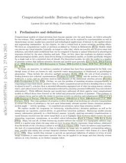 Computational models: Bottom-up and top-down aspects