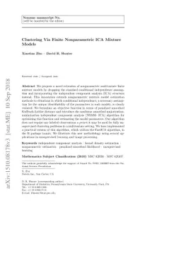 Clustering Via Finite Nonparametric ICA Mixture Models