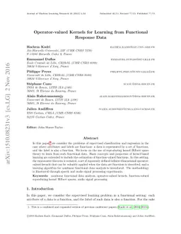 Operator-valued Kernels for Learning from Functional Response Data