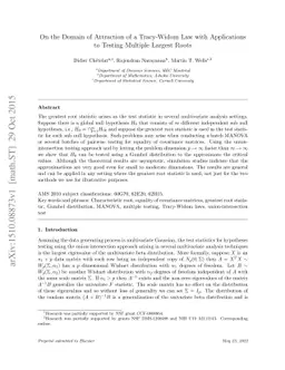On the Domain of Attraction of a Tracy-Widom Law with Applications to
  Testing Multiple Largest Roots