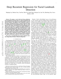 Deep Recurrent Regression for Facial Landmark Detection