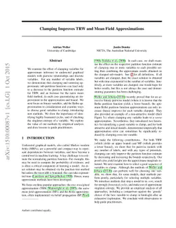 Clamping Improves TRW and Mean Field Approximations