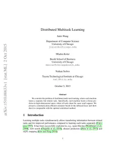 Distributed Multitask Learning