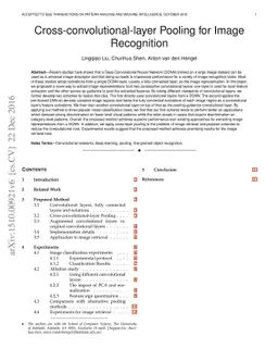 Cross-convolutional-layer Pooling for Image Recognition