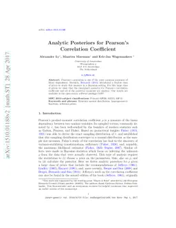 Analytic Posteriors for Pearson's Correlation Coefficient