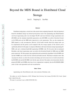 Beyond the MDS Bound in Distributed Cloud Storage