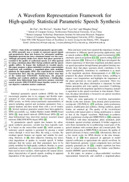 A Waveform Representation Framework for High-quality Statistical
  Parametric Speech Synthesis