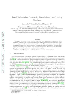 Local Rademacher Complexity Bounds based on Covering Numbers