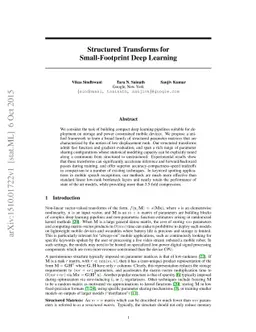 Structured Transforms for Small-Footprint Deep Learning