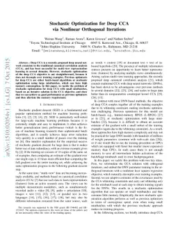Stochastic Optimization for Deep CCA via Nonlinear Orthogonal Iterations