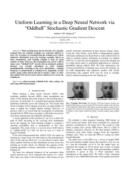 Uniform Learning in a Deep Neural Network via "Oddball" Stochastic
  Gradient Descent