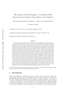 The Bouncy Particle Sampler: A Non-Reversible Rejection-Free Markov
  Chain Monte Carlo Method