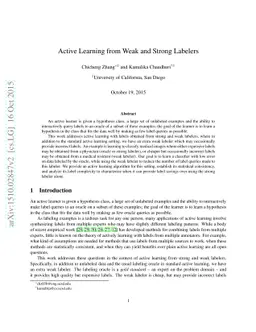 Active Learning from Weak and Strong Labelers