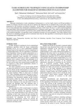 Tasks Scheduling Technique Using League Championship Algorithm for
  Makespan Minimization in IaaS Cloud