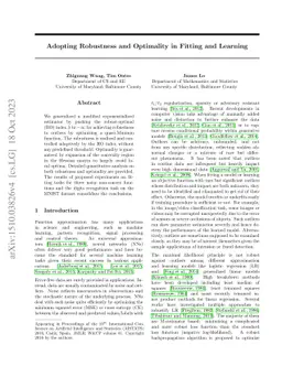 Adopting Robustness and Optimality in Fitting and Learning